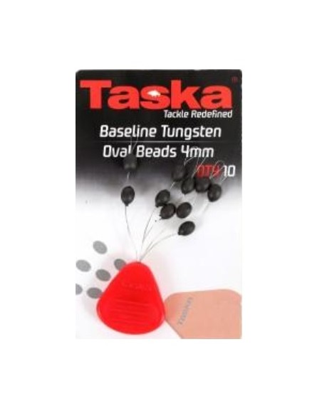 Taska tungsten oval bead black 4mm 10unds