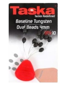 Taska tungsten oval bead black 8mm 10unds