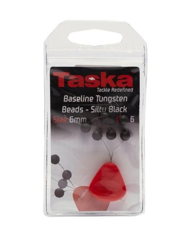 Taska tungsten solid bead black 6mm 10unds