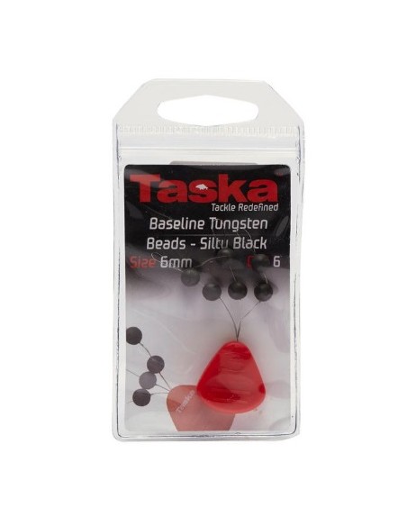 Taska tungsten solid bead black 6mm 10unds