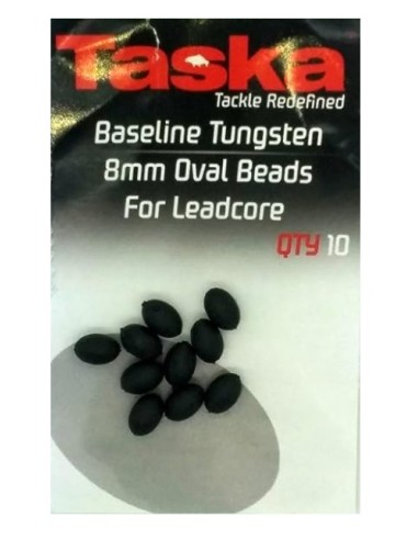 Taska tungsten 8mm oval beads for leadcore 10unds