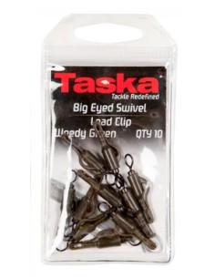 Taska Big Eyed Swivel Lead Clip verde 10unds