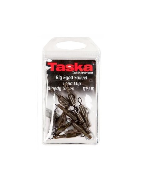 Taska Big Eyed Swivel Lead Clip verde 10unds