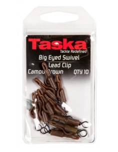 Taska Big Eyed Swivel Lead Clip marron 10unds