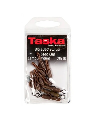 Taska Big Eyed Swivel Lead Clip marron 10unds