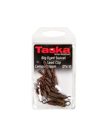 Taska Big Eyed Swivel Lead Clip marron 10unds