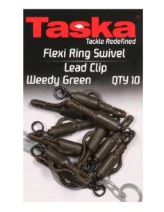 Taska Flexi Ring Swivel Lead Clip verde 10unds