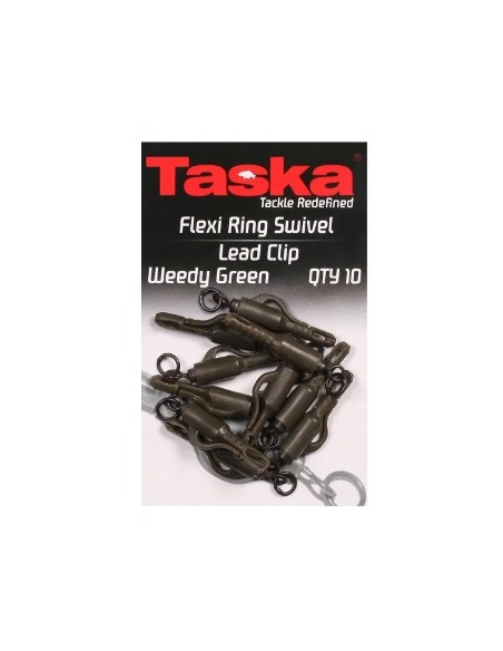 Taska Flexi Ring Swivel Lead Clip verde 10unds