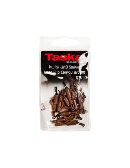 Taska kwick linq swivel lead clip marron 10unds