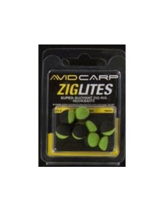 Avid carp pop-up zig-lites boilie 10mm negro-verde 8unds