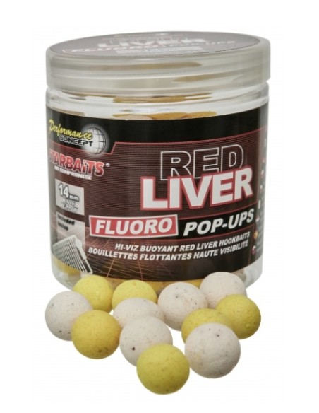 Starbaits pop-ups fluro red liver 14mm