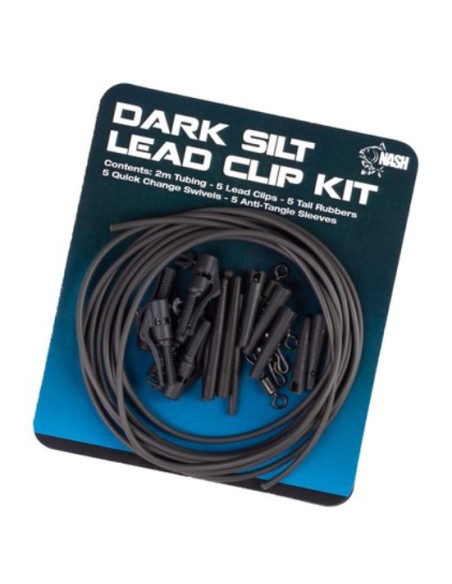 nash lead clip pack dark silt 5unds