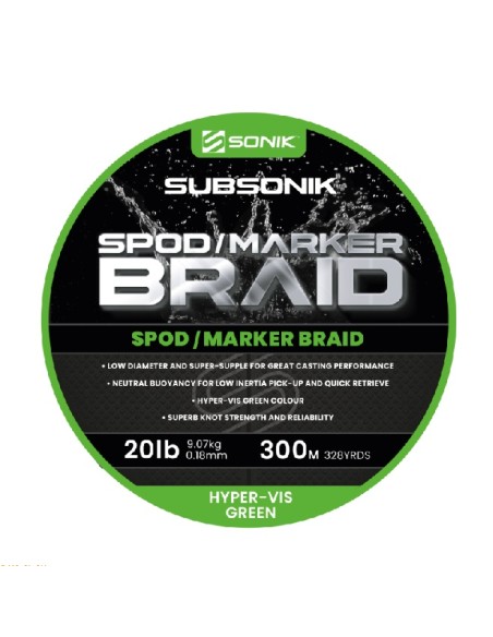 Sonik spod marker braid 20lb 0.18mm 300m