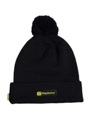 Ridgemonkey bobble beanie hat black