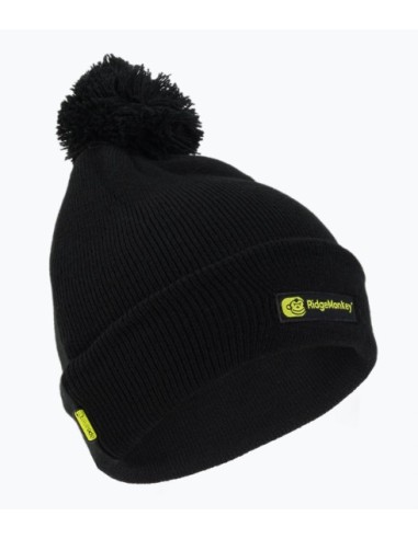 Ridgemonkey bobble beanie hat black