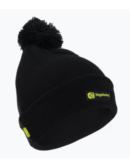 Ridgemonkey bobble beanie hat black