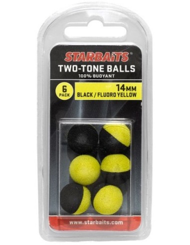 Starbaits balls two tones black yellow 14mm 6unds