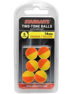 Starbaits balls two tones orange yellow 14mm 6unds