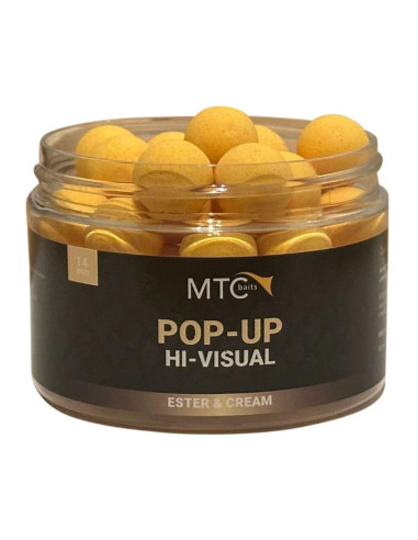 MTC baits pop-up hi-visual ester & cream 14mm