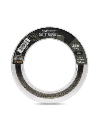 Fox soft steel fleck camo leader 0.50mm 35lb 100m