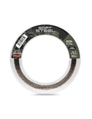 Fox soft steel fleck camo leader 0.70mm 60lb 80m