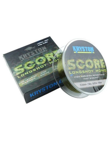 Kryston score longshot mono olive 0.35mm 20lb 1000m