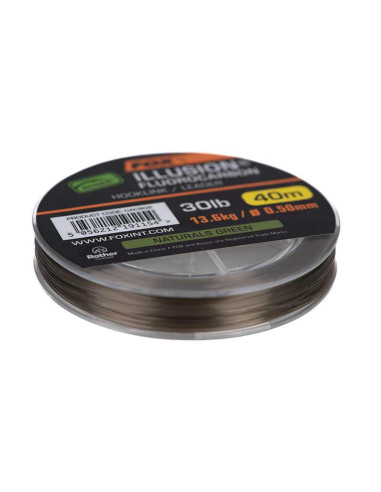Fox illusion flurocarbon hooklink natural green 30lb 0.50mm 40m