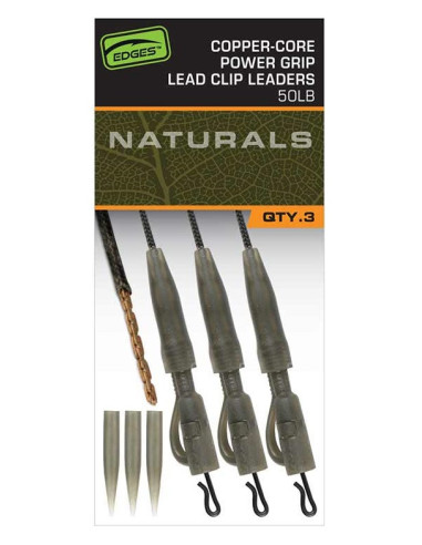 Fox natural copper core lead clip leader 50lb 3unds