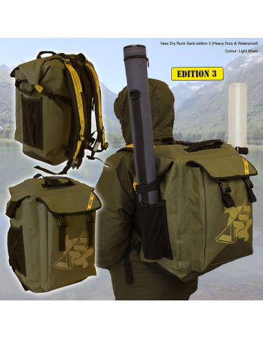 Vass dry rucksack edition 3 ligh khaki 40 litre