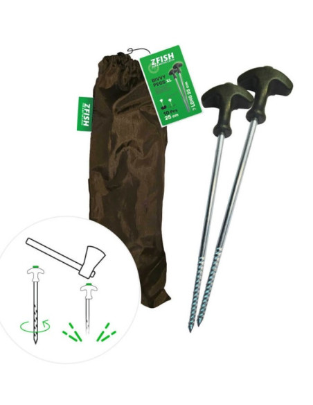 Zfish bivvy peg set 25cm 10unds