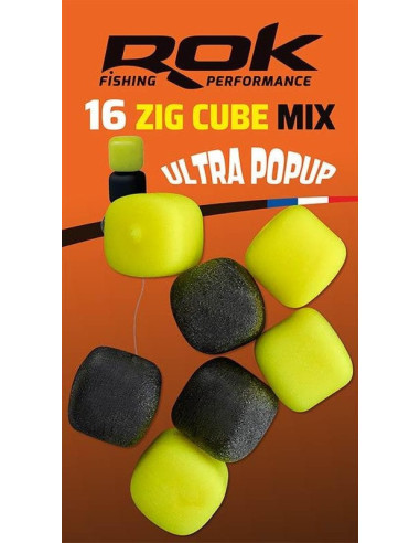 Rok zig cube mix ultra pop-up yellow black 12mm 14unds