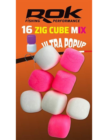 Rok zig cube mix ultra pop-up pink white 12mm 14unds