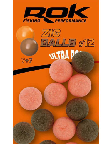 Rok zig ball ultra pop-up brown orange 12mm 14unds