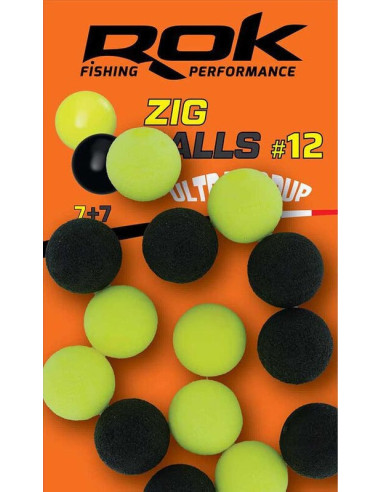 Rok zig ball ultra pop-up yellow black 12mm 14unds