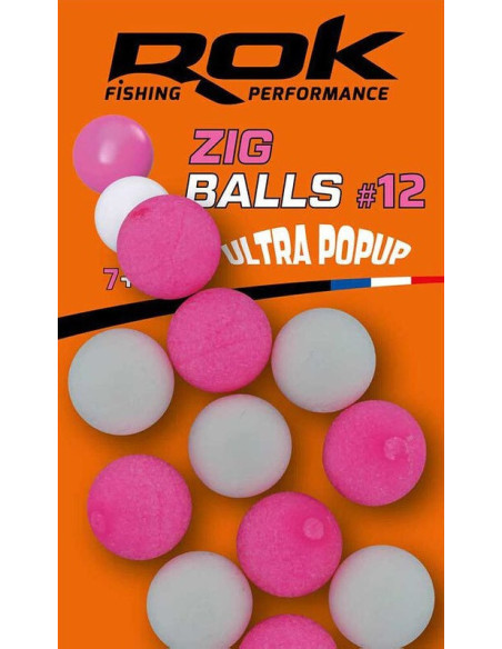 Rok zig ball ultra pop-up pink white12mm 14unds
