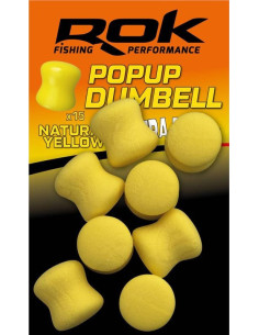 Rok dumbells ultra pop-up natural yellow 12mm 15unds