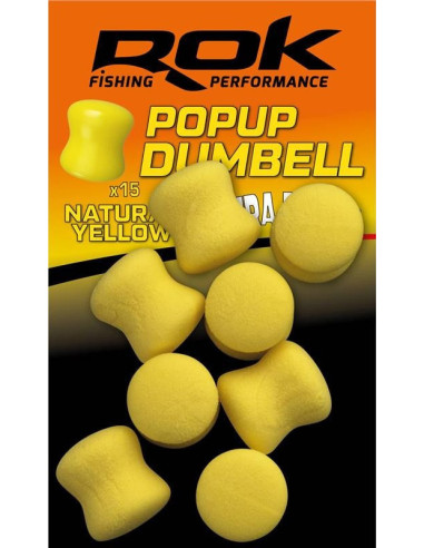 Rok dumbells ultra pop-up natural yellow 12mm 15unds