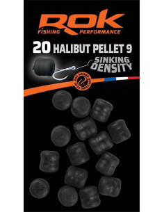 Rok halibut pellets sinking density black 12mm 16unds