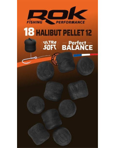 Rok halibut pellets ultra soft balance black 12mm 16unds