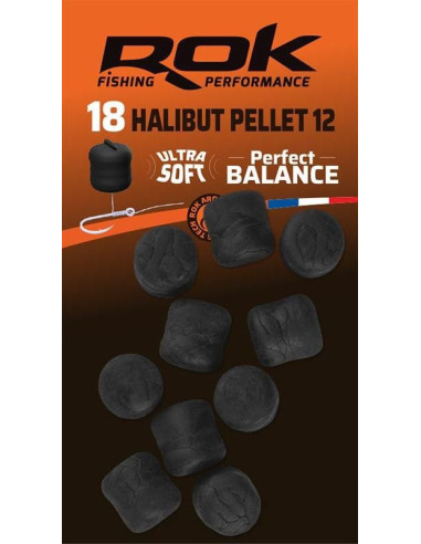 Rok halibut pellets ultra soft balance black 12mm 16unds