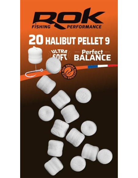 Rok halibut pellets ultra soft balance white 12mm 16unds