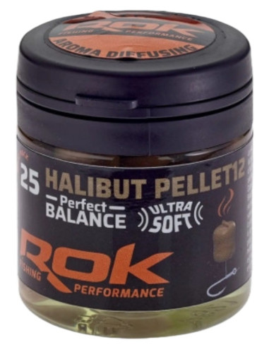 Rok halibut pellets aroma balanced brown 12mm 25unds