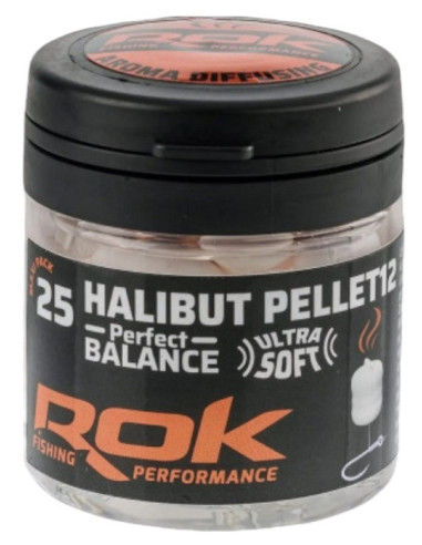 Rok halibut pellets aroma balanced white 12mm 25unds