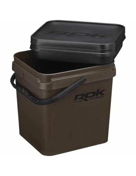 Rok greenish bucket +basin+cover kit 17 litros