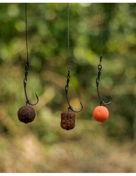 Fox spinner rig wide gape long shank nº6 3unds