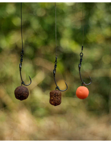 Fox spinner rig wide gape long shank nº4 3unds