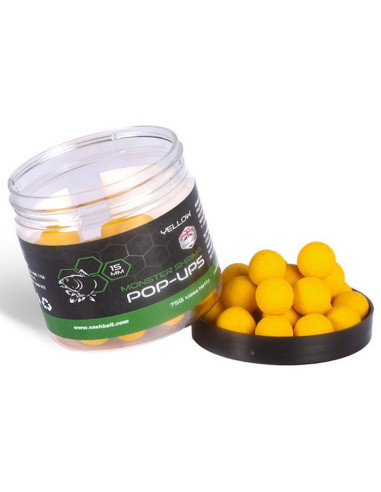 Nash pop-up monster shrimp amarillos 15mm 75gr