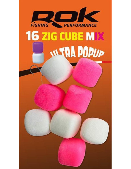 Rok zig cube mix ultra pop-up pink white 10mm 14unds