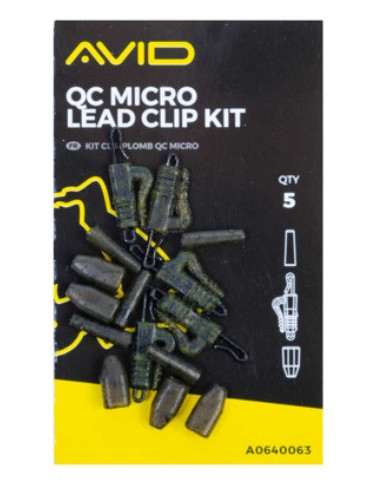 Avid carp qc micro lead clip 5 set