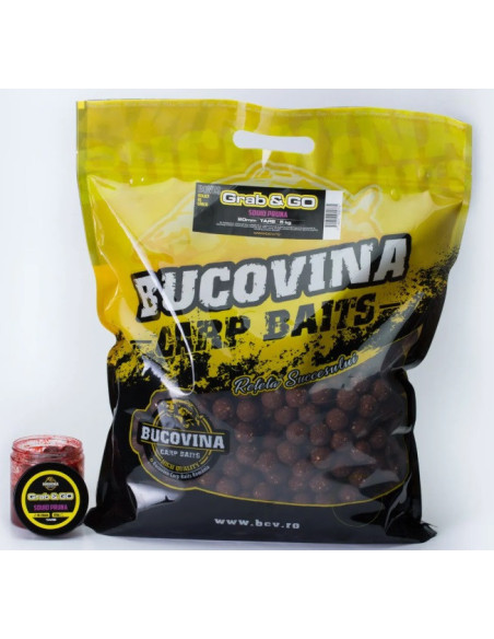 Bucovina boilies grab & go squid plum 20mm 5kg